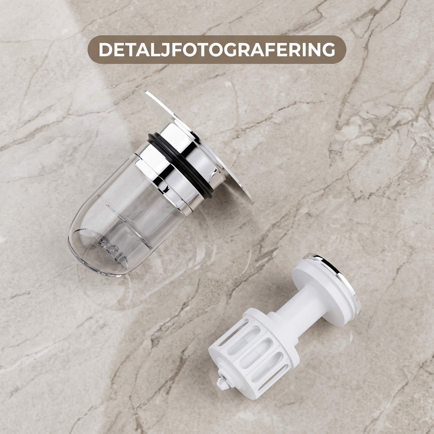 DrainGuard – Universele pop-up waterafvoer met haarfilter en geurbarrière voor gootstenen en wasbakken