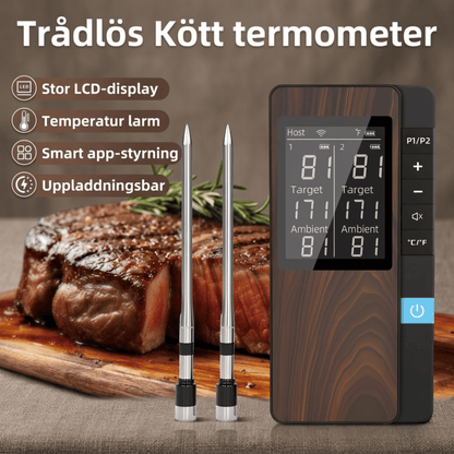 EILERT – Wireless Meat Thermometer with Bluetooth, LCD display and APP control for BBQ, Oven and Grill