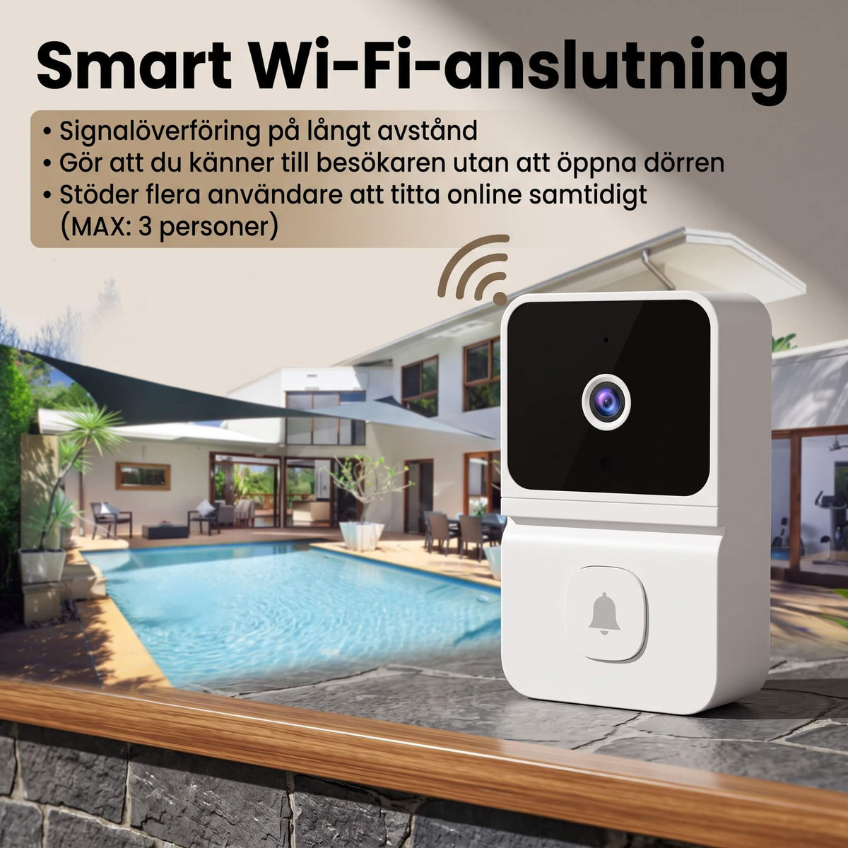 ELIAS – Smart Wireless Video Doorbell – WiFi Doorbell With Cloud Storage and Infrared Night Vision