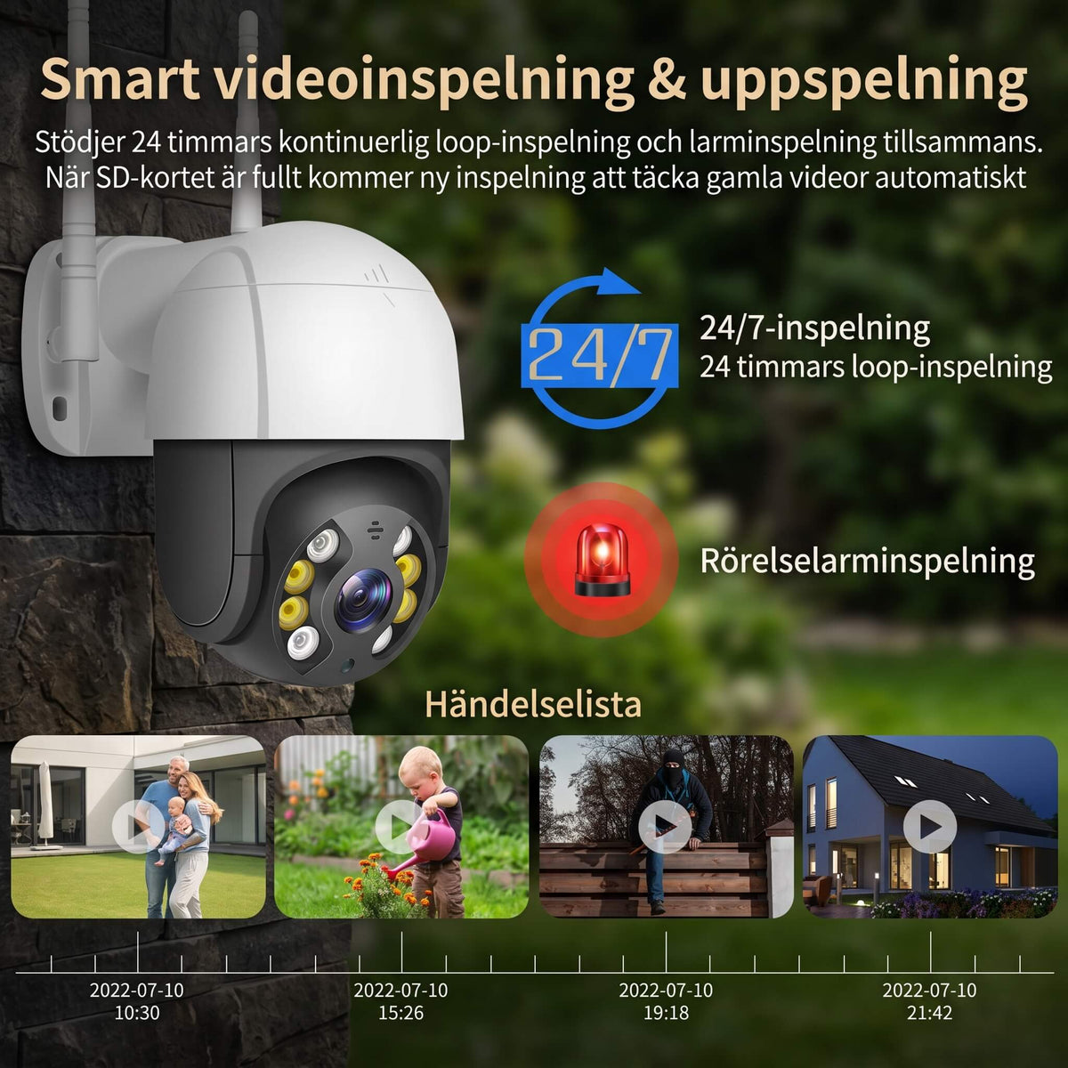 ELLA – 4K Surveillance Camera With AI Humanoid Detection – Waterproof WiFi Security Camera With Colour Night Vision
