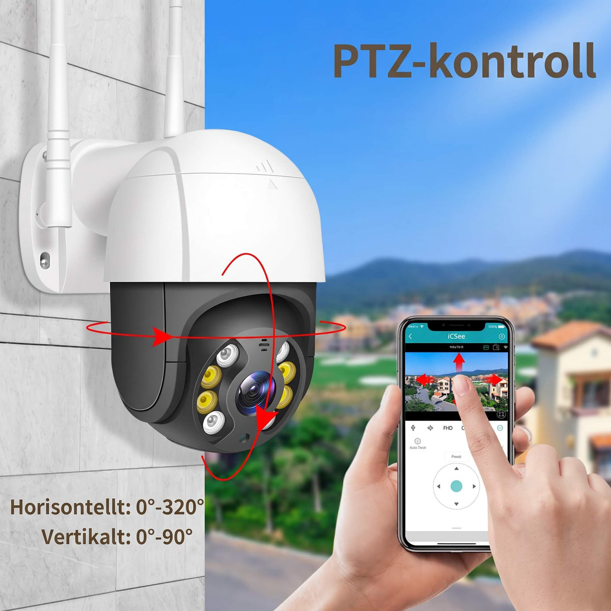 ELLA – 4K Surveillance Camera With AI Humanoid Detection – Waterproof WiFi Security Camera With Colour Night Vision