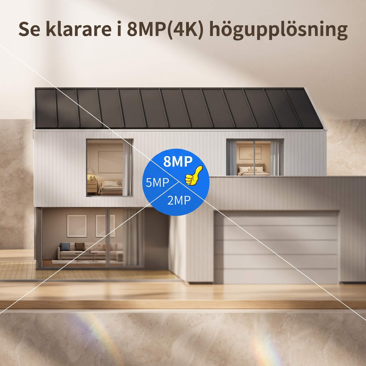 ELLA – 4K Surveillance Camera With AI Humanoid Detection – Waterproof WiFi Security Camera With Colour Night Vision