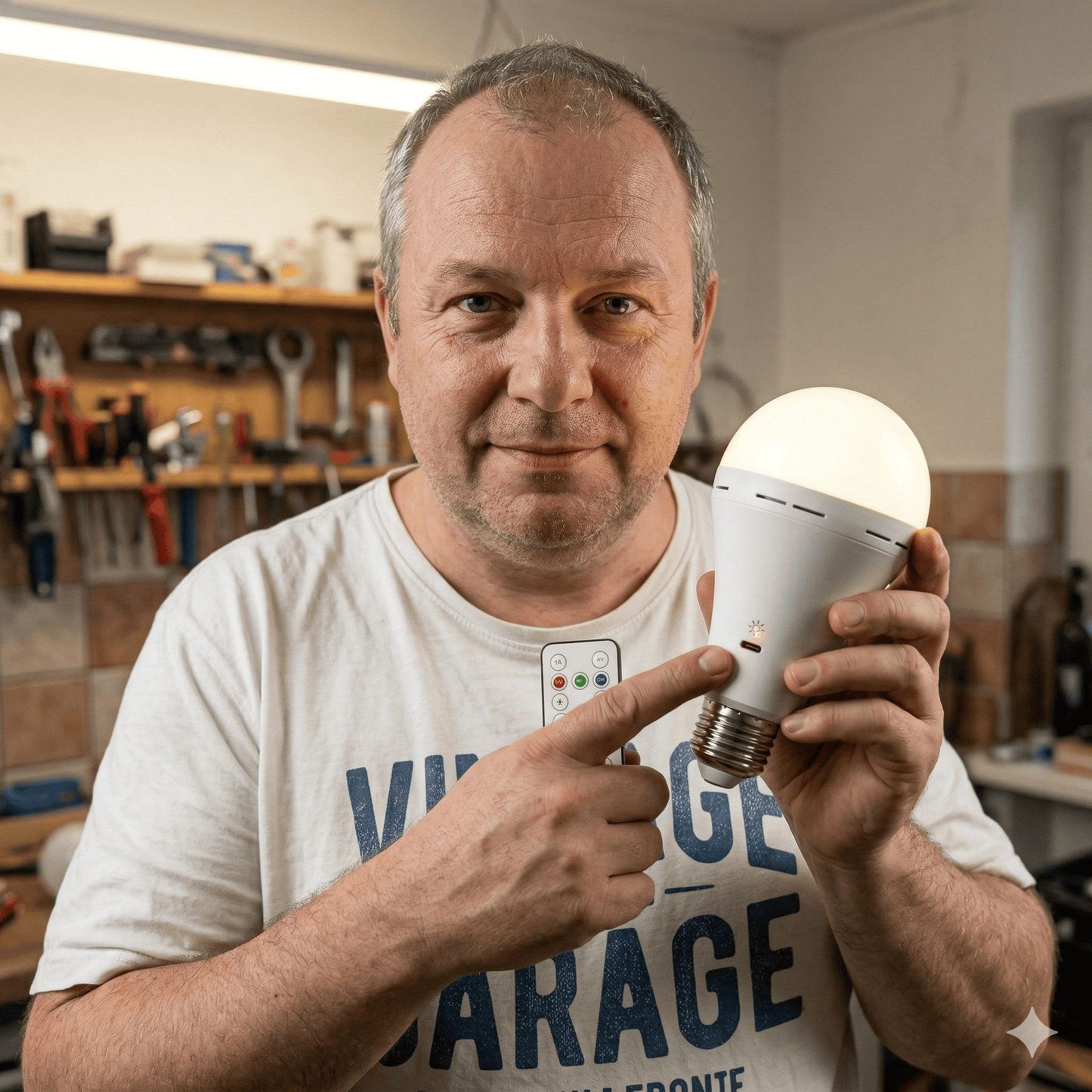 ELLA - Lampe LED rechargeable avec chargement rapide USB-C, télécommande & Socle E27, température de couleur réglable (3000K-6500K)