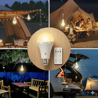 ELLA - Lampe LED rechargeable avec chargement rapide USB-C, télécommande & Socle E27, température de couleur réglable (3000K-6500K)