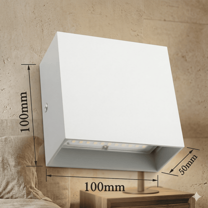 ELORA – Lampe murale moderne en aluminium avec éclairage LED bidirectionnel et design élégant.
