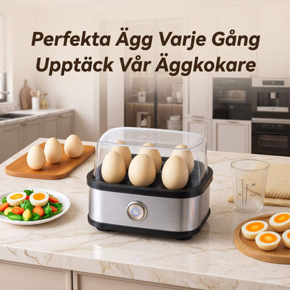 EggNest – Elektrisk Äggkokare för 1–6 Ägg med Automatisk Avstängning & Enkel Ångkokning