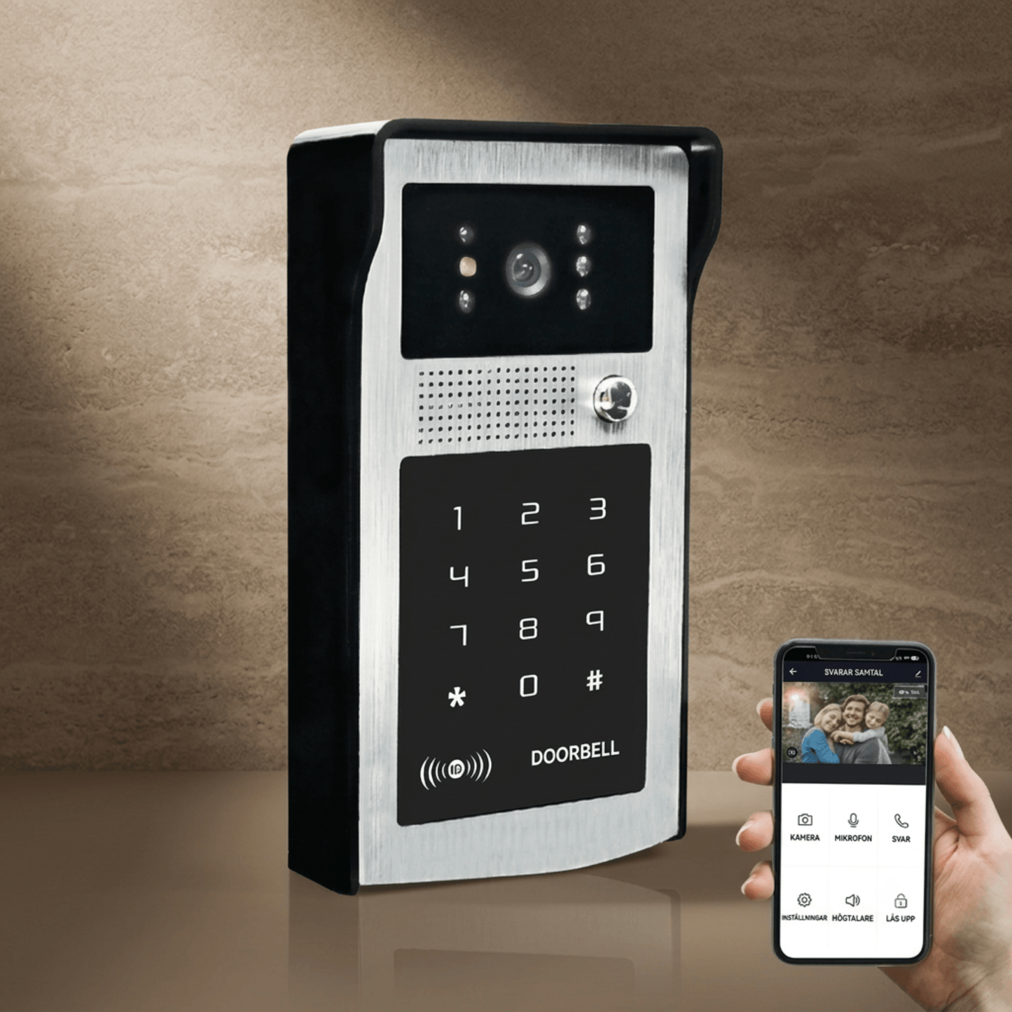EntryGuard - Sonnette sans fil intelligente avec caméra, verrouillage par code & Connexion APP pour la maison et la villa