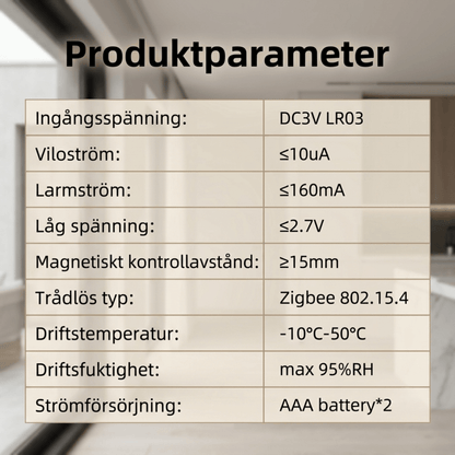 FELICIA – Smart Zigbee Dörr- och Fönstersensor – Trådlöst Larm för Smart Hem med Tuya och Smart Life