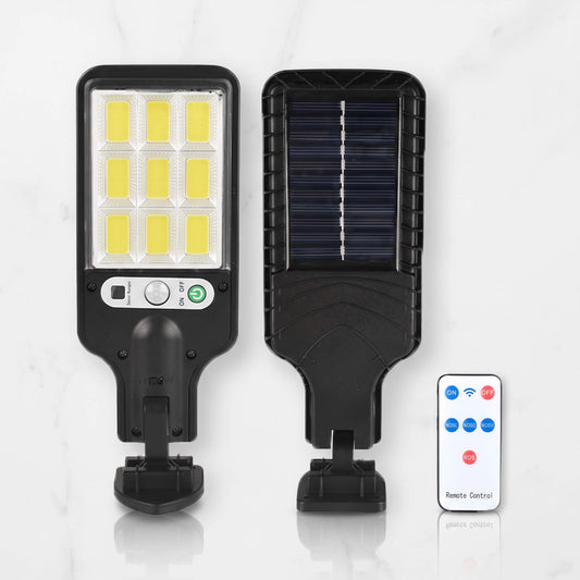 FELIX – Solcellsdriven LED-Vägglampa med Rörelsesensor och Fjärrkontroll – 3 Belysningslägen och 180° Vidvinkel för Utomhusbruk