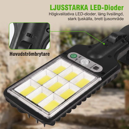 FELIX – Solar-Powered LED Wall Light with Motion Sensor and Remote Control – 3 Lighting Modes and 180° Wide Angle for Outdoor Use