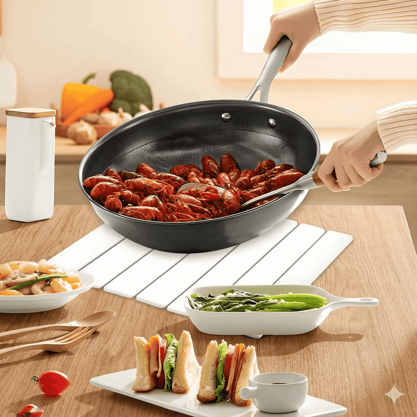 FREYA – Tapis essuie-pieds pliable pour cuisine avec base antidérapante et surface absorbante