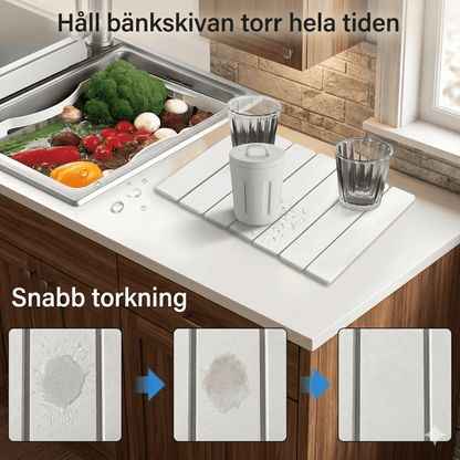 FREYA – Tapis essuie-pieds pliable pour cuisine avec base antidérapante et surface absorbante