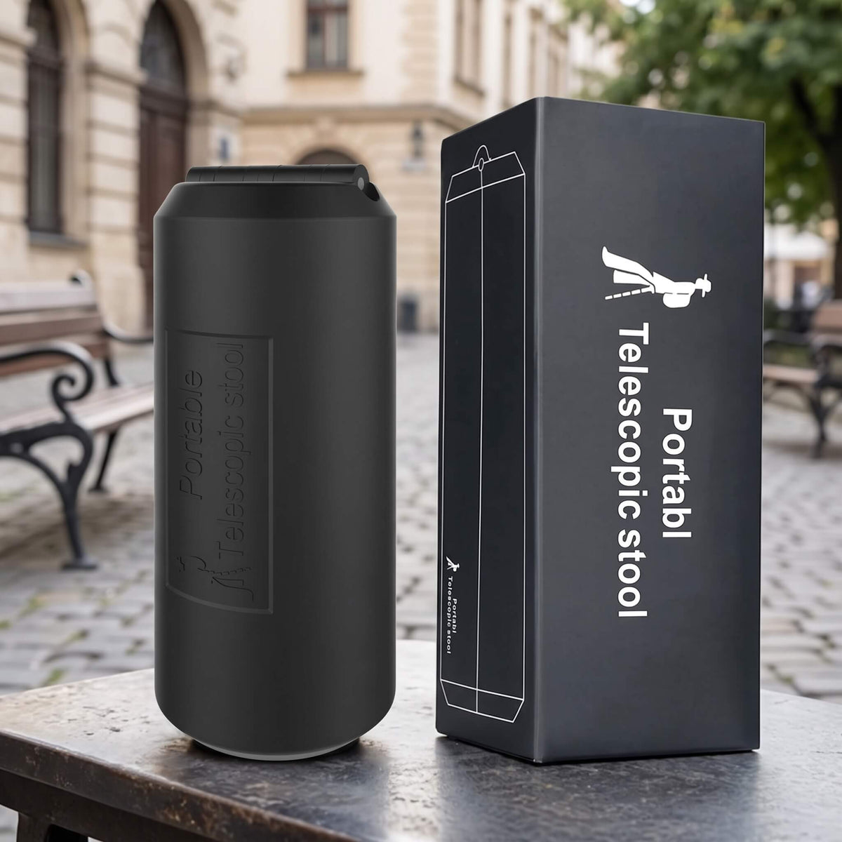 FlexSeat - Tabouret télescopique pliant réglable pour l'extérieur, les voyages et l'usage quotidien