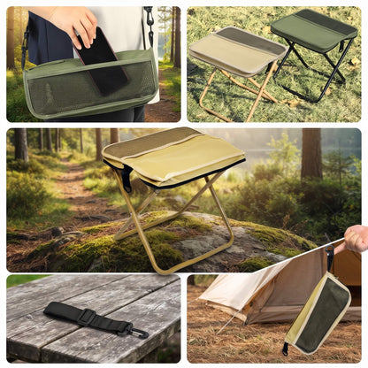 FoldSeat – Kompakt Sammenleggbar Krakk med Bærestropp og Værbestandig Pute for Reiser, Camping og Hverdag