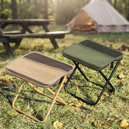 FoldSeat – Kompakt Sammenleggbar Krakk med Bærestropp og Værbestandig Pute for Reiser, Camping og Hverdag