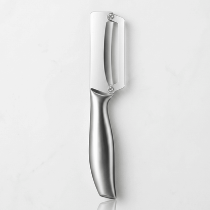 GUDMUND – Éplucheur 2-en-1 à lame courbée en acier inoxydable 3Cr13 et manche en bois – Éplucheur manuel pour fruits et légumes avec tire-bouchon intégré