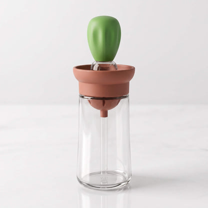 GUSTAV – Oil Bottle With Silicone Brush – Glass Oil Dispenser for Cooking and Grilling