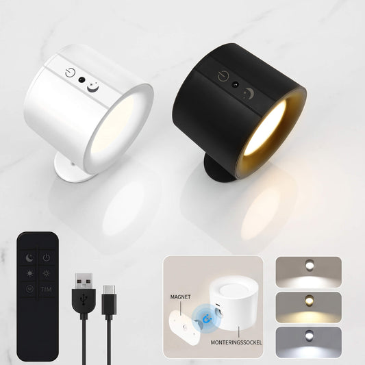 NordGlow – Magnetisk LED Vägglampa med Dubbla Ljuskällor | Flexibel Belysning för Hemmets Alla Hörn