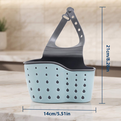 MARGARETA – Hanging Sink Storage with Drainer – Adjustable Sponge Holder and Dish Rack for Tap