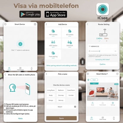 GuardEase – Trådløs Babyvakt & Sikkerhetskamera med 3MP, 360° Visning & Gråtidentifisering