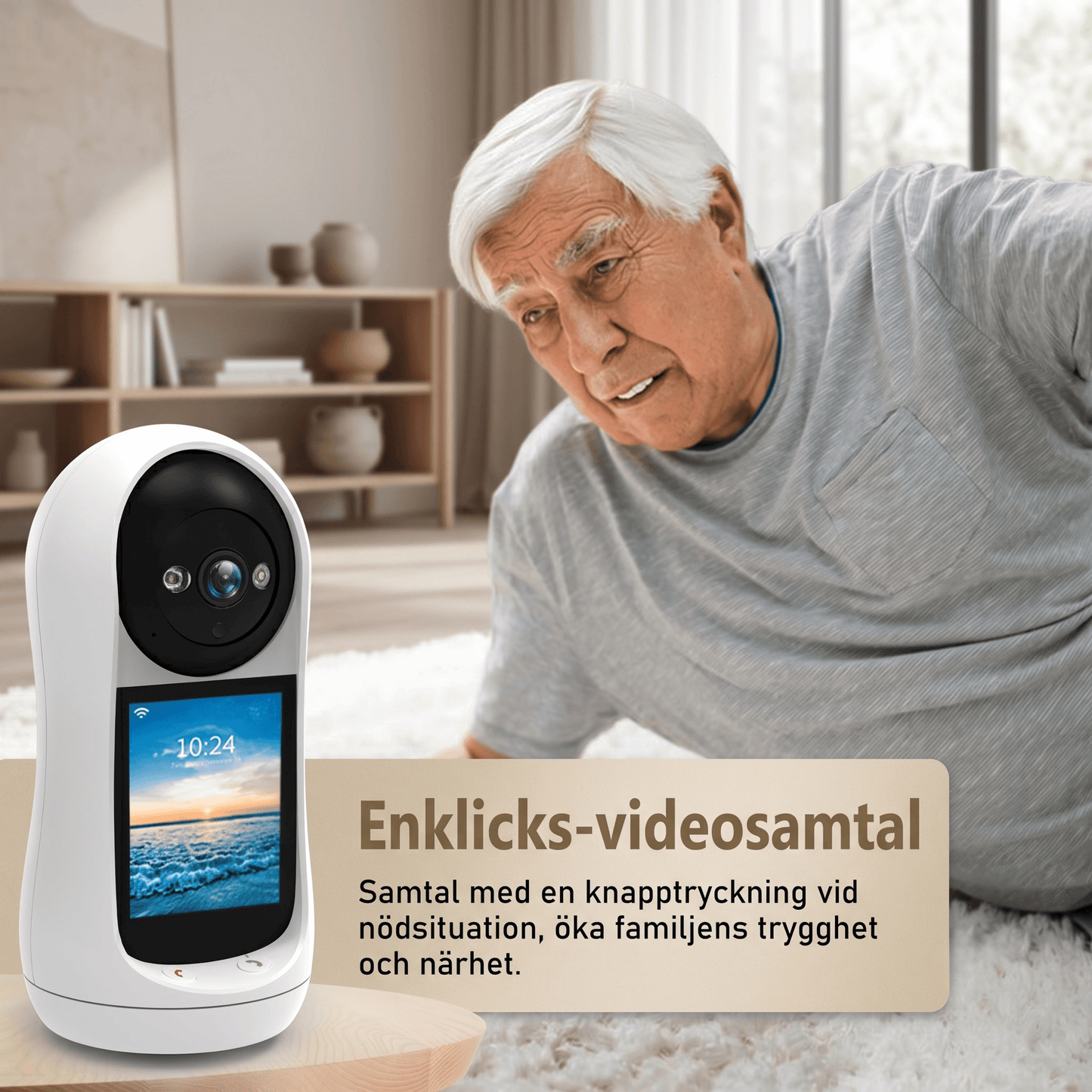 GuardEase – Trådløs Babyvakt & Sikkerhetskamera med 3MP, 360° Visning & Gråtidentifisering