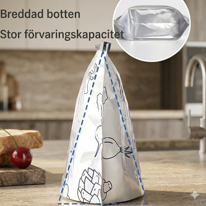 HAZEL – Reusable Eco-Friendly Aluminium Foil Storage Bags for the Fridge & Freezer, Airtight Sealing for Food