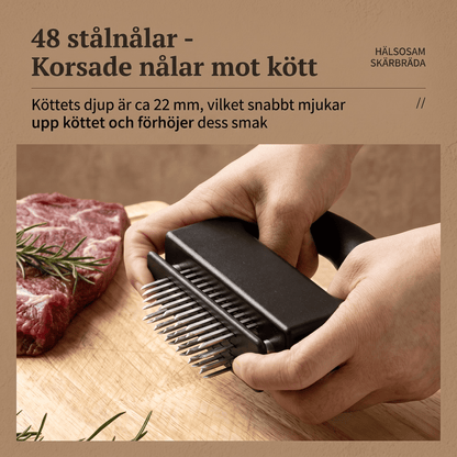 HOLGER – Meat tenderiser with 48 needles and automatic spring-loaded action – Quickly tenderises beef, pork and chicken