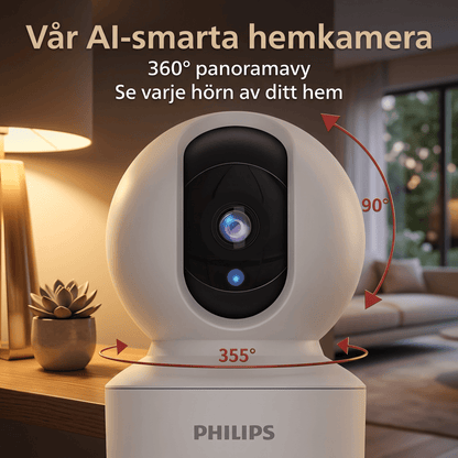 HomeGuard – Smart Övervakningskamera med 360° Panoramavy, WiFi & Tvåvägsljud