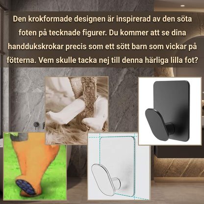 HookStep – Itseliimautuvat Ruostumattomat Koukut 4-Pakkauksessa Kylpyhuoneeseen, Keittiöön & Eteiseen