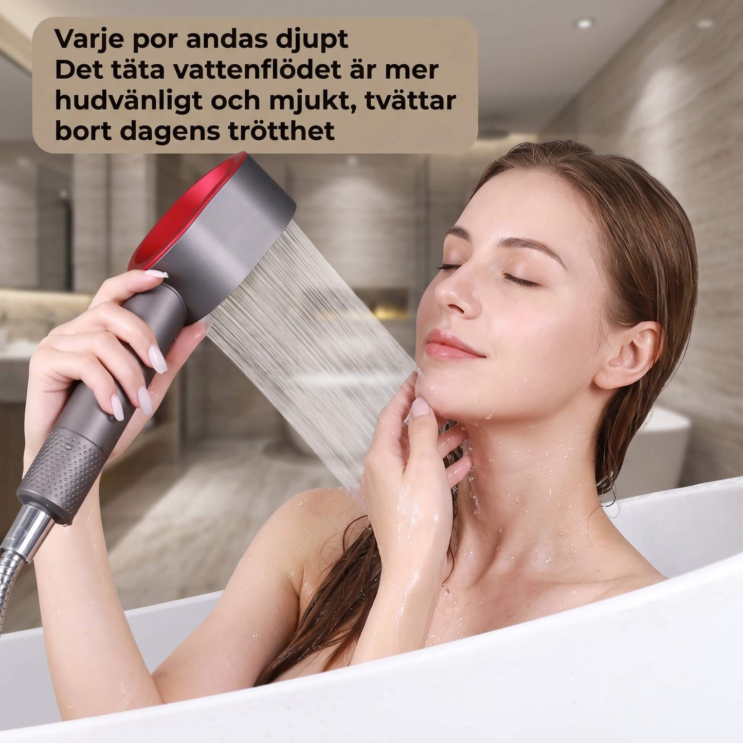 HydraLuxe – Handbrause mit Mehrwegefilter, hohem Wasserdruck und VC Plant Fragrance Filter Cartridge für ein frischeres Duscherlebnis