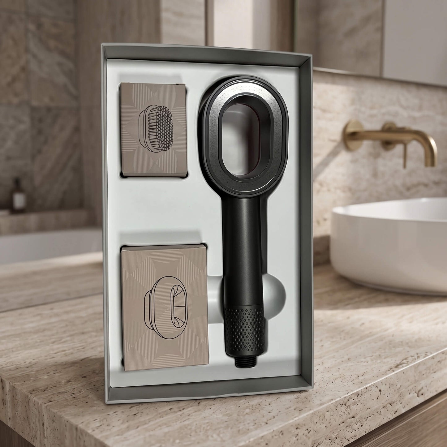 HydraLuxe – Handbrause mit Mehrwegefilter, hohem Wasserdruck und VC Plant Fragrance Filter Cartridge für ein frischeres Duscherlebnis