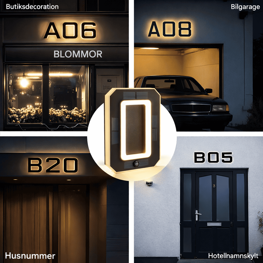 JASPER - Solarbetriebene Nummernleuchte für Haus, Hotel, Geschäft & Briefkasten mit IP44, Sensor und einfacher Montage