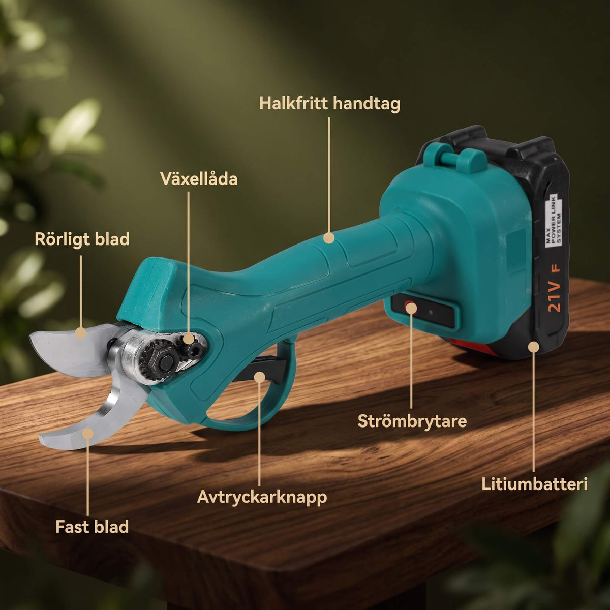 JESPER - Rechargeable Cordless Shears for Easy and Clean Garden Trimming