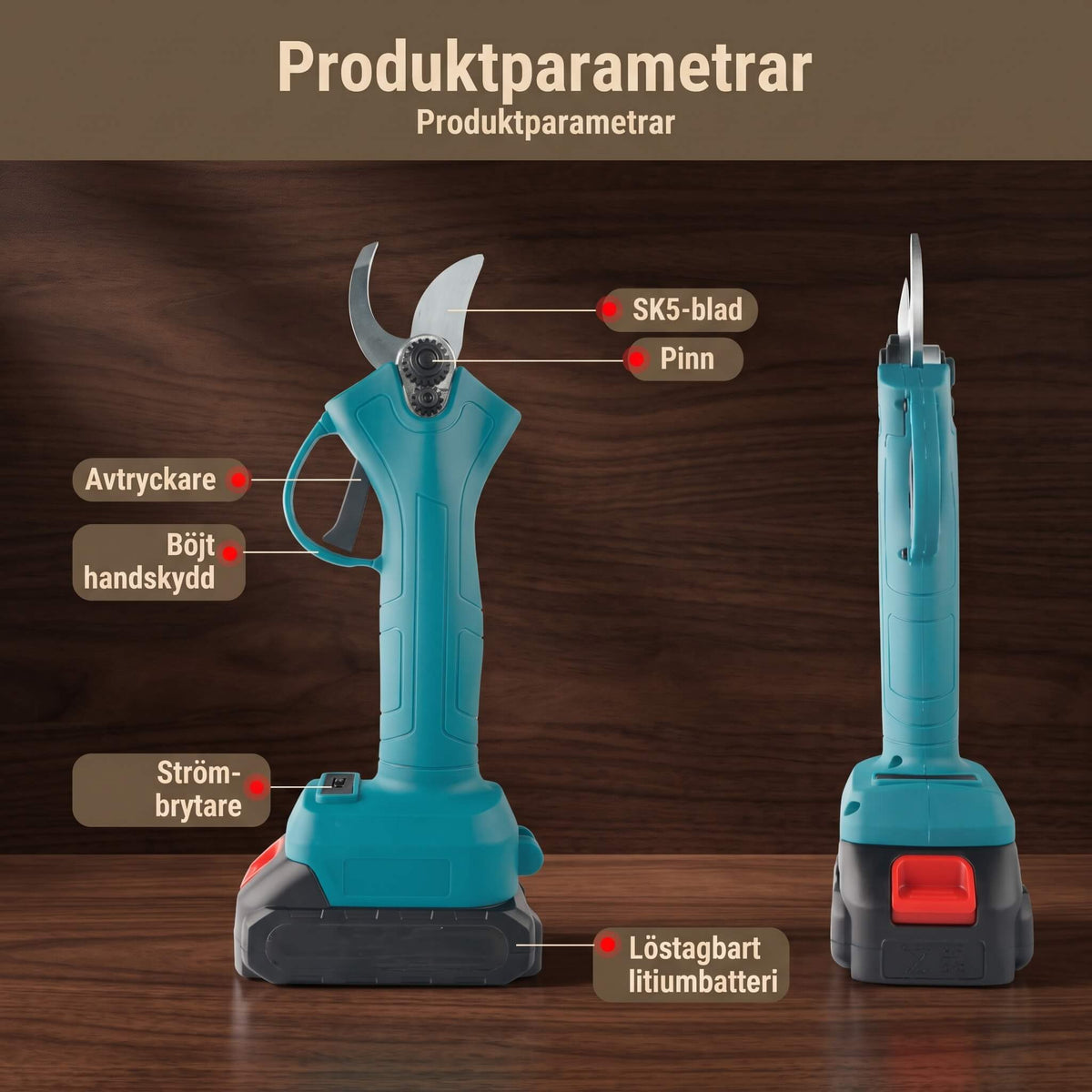 JESPER - Rechargeable Cordless Shears for Easy and Clean Garden Trimming