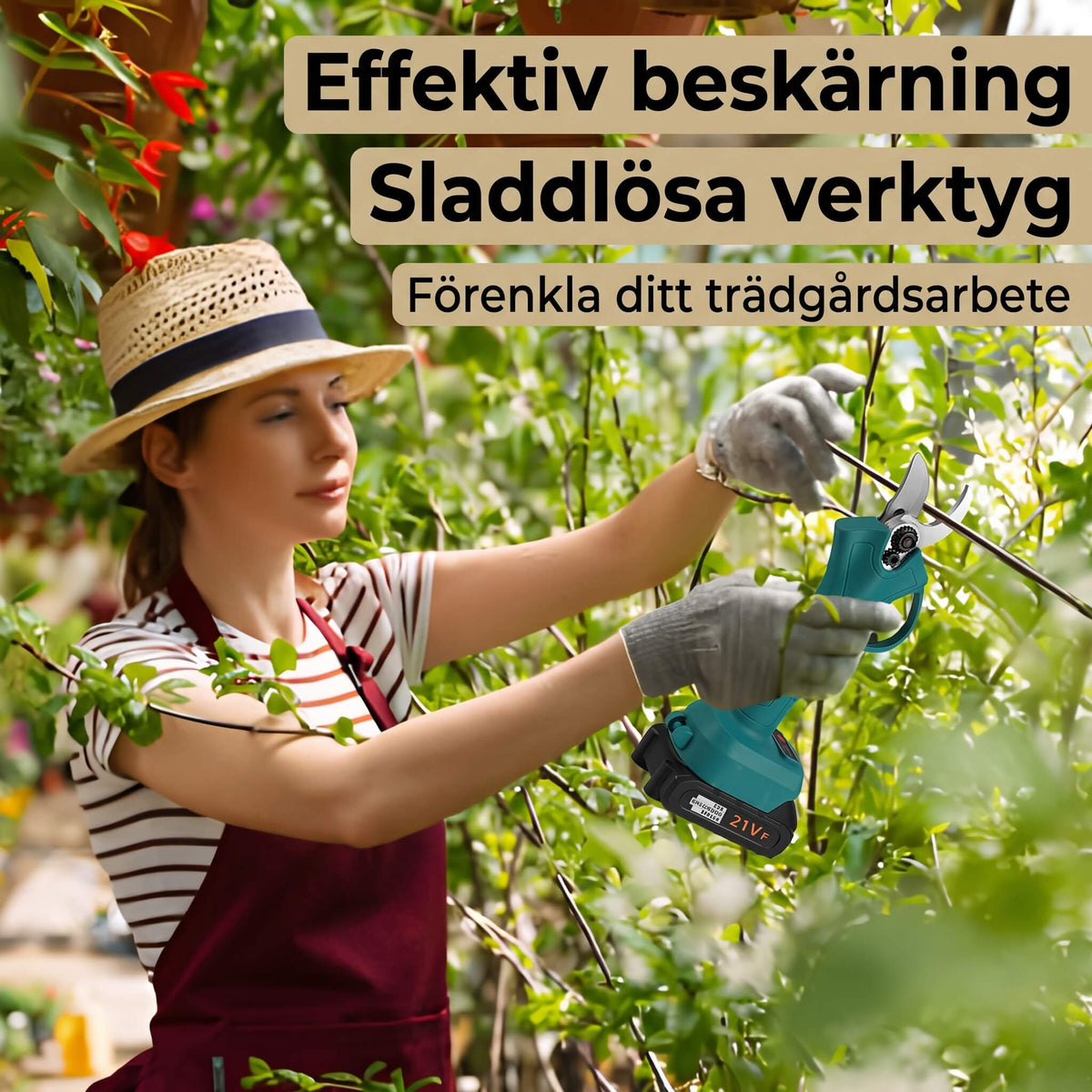 JESPER - Rechargeable Cordless Shears for Easy and Clean Garden Trimming