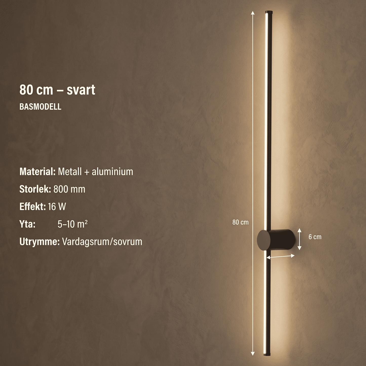 JONAS - Applique LED noire & or avec rotation à 360°, éclairage d'intérieur moderne pour le salon et la chambre à coucher