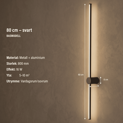 JONAS - Applique LED noire & or avec rotation à 360°, éclairage d'intérieur moderne pour le salon et la chambre à coucher