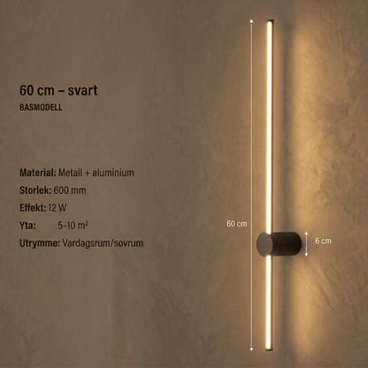 JONAS - Applique LED noire & or avec rotation à 360°, éclairage d'intérieur moderne pour le salon et la chambre à coucher