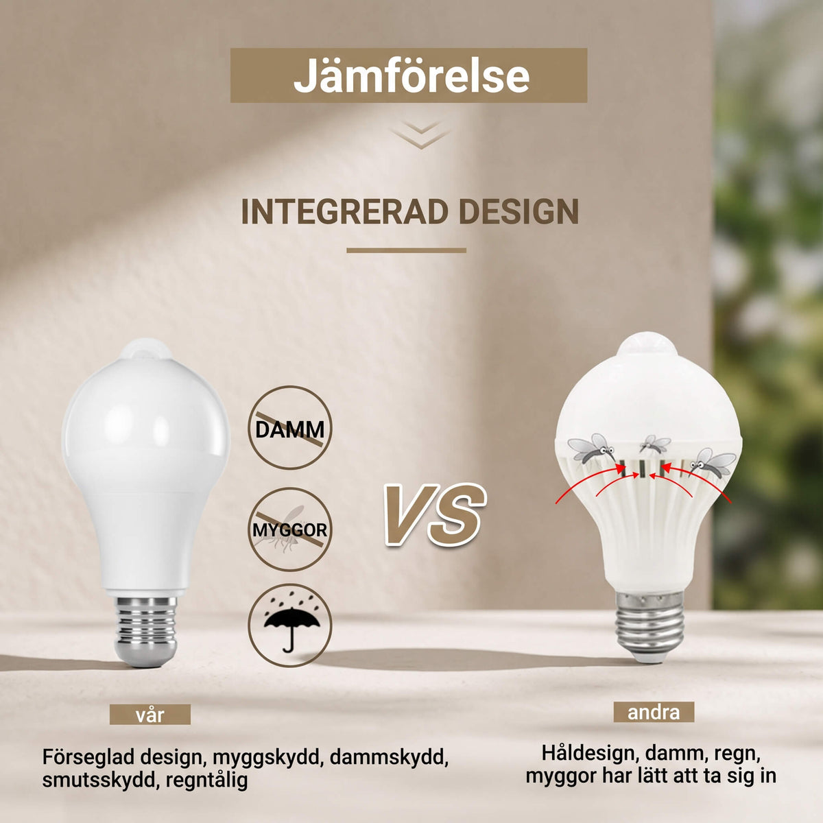 JONATAN – Ampoule LED intelligente E27 12W avec détecteur de mouvement et capteur de luminosité – Éclairage automatique pour entrée, garage et véranda