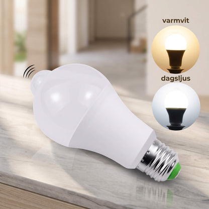 JONATAN – Ampoule LED intelligente E27 12W avec détecteur de mouvement et capteur de luminosité – Éclairage automatique pour entrée, garage et véranda