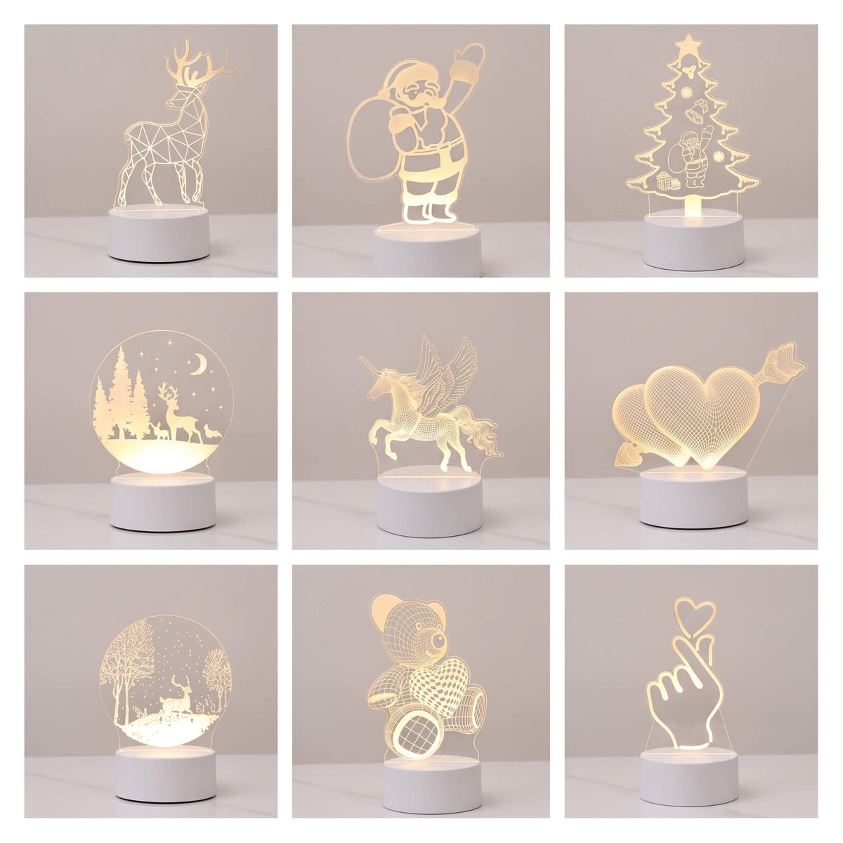 KNUT – 3D LED Crystal Lamp With Laser-Engraved Design – Energy-Efficient Touch Lamp in 7 Colours