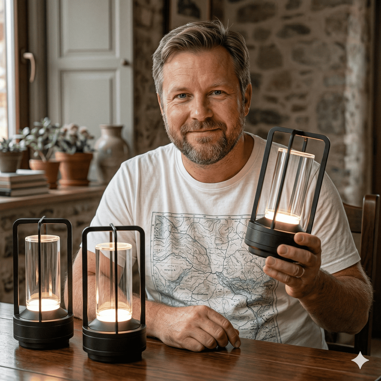 LARA – Crystal LED Table Lamp with Touch Control, Dimmer & Rechargeable Battery