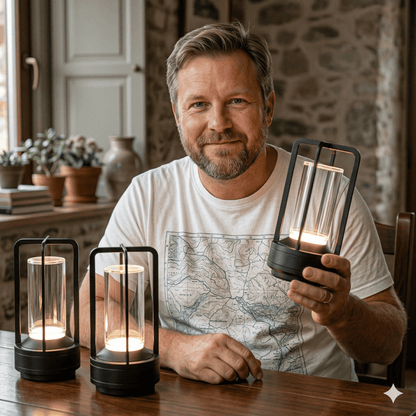LARA – Crystal LED Table Lamp with Touch Control, Dimmer & Rechargeable Battery