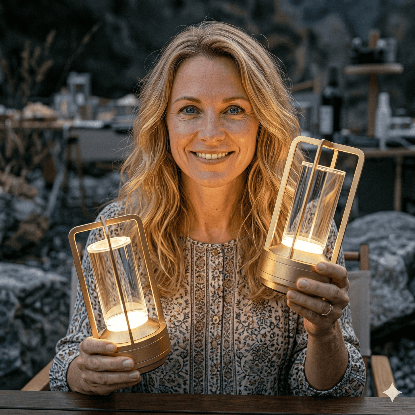 LARA – Crystal LED Table Lamp with Touch Control, Dimmer & Rechargeable Battery