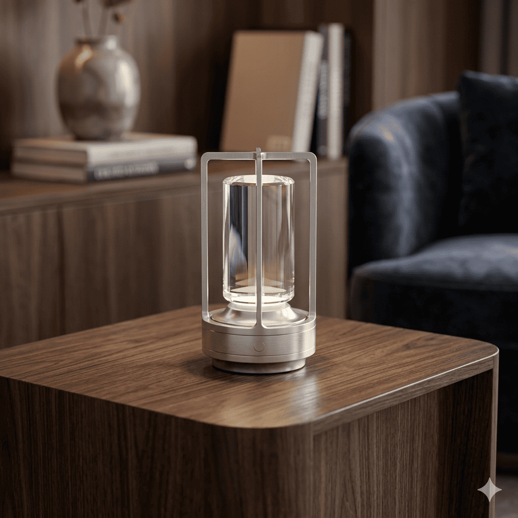 LARA – Crystal LED Table Lamp with Touch Control, Dimmer & Rechargeable Battery
