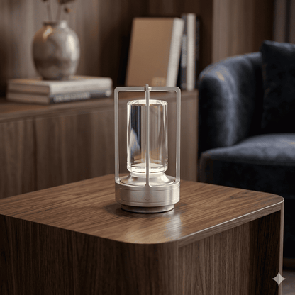 LARA – Crystal LED Table Lamp with Touch Control, Dimmer & Rechargeable Battery