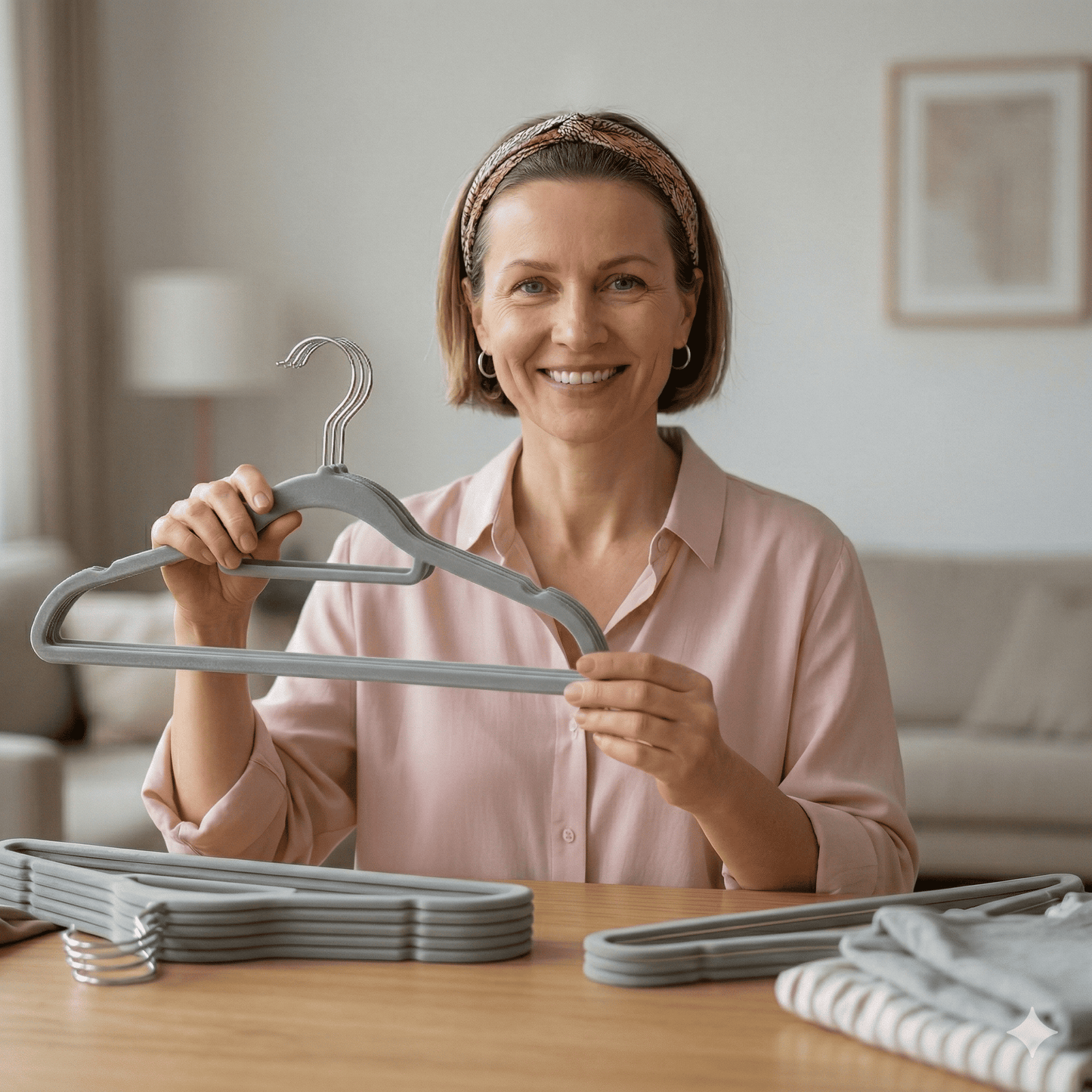 LAURA – Cintres en velours haut de gamme, lot de 10 avec surface antidérapante, crochet à 360° et design peu encombrant