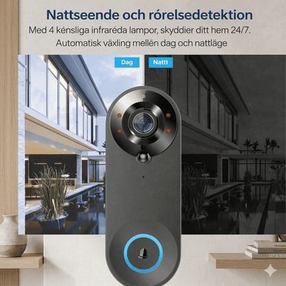LOKE – Drahtlose Video-Türklingel mit 1080P-Kamera, Zwei-Wege-Audio, Bewegungserkennung und Sprachsteuerung