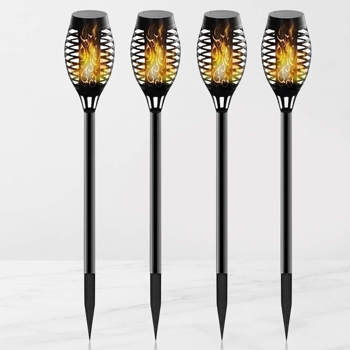 LUDVIG – Solarbetriebene LED-Fackel mit Flammeneffekt – Wasserdicht IP65 Außenbeleuchtung für Garten, Terrasse und Rasen
