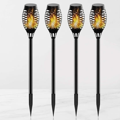 LUDVIG – Solarbetriebene LED-Fackel mit Flammeneffekt – Wasserdicht IP65 Außenbeleuchtung für Garten, Terrasse und Rasen